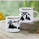 Enamel Mountain Mug with Handle by Axyaa. Best Camping Gift for Outdoor Lovers