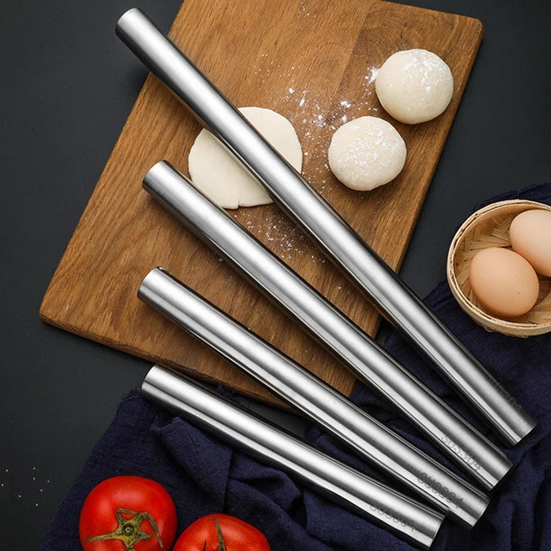 Axya 304 Stainless Steel Rolling Pin for Baking, Dumpling, Noodle & Cake Decorating