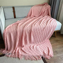 Axyaa Nordic Knitted Throw Blanket for Bed Sofa Travel TV Soft Towel Plaid Tapestry