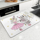 Axyaa Diatom Ballet Kitchen Drain Mats for Tableware and Coffee Machine