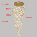 Axyaa Crystal Chandelier for Modern Home Stair, Living Room, Dining Room Lighting