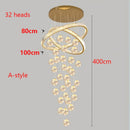 Axyaa Crystal Chandelier for Modern Home Stair Living Dining Room Lighting
