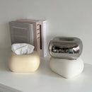 Axyaa Ceramic Tissue Box: Minimalist Bedside Table Decor & Desk Decoration