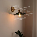 Axyaa Glass Copper LED Wall Sconce Pull Chain Switch Bedroom Living Room Light