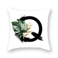 Floral Alphabet Pillow Case by Axyaa: Home & Car Decorative Cushion Cover