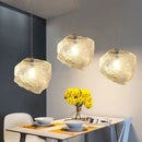 Axyaa Modern Ice Cake Glass Chandelier for Kitchen, Bedroom, and Bar Decorative Pendant Lighting