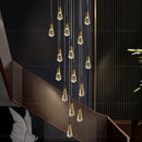 Axyaa Light Luxury Villa Crystal Chandelier Spiral Staircase LED Chandelier