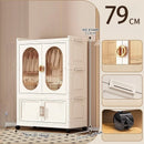 Axyaa Classic White Plastic Armoire Wardrobe Closet Organizer, Large Capacity Storage