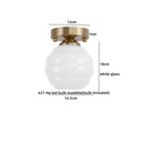 Axyaa Modern Creamy Glass Iron LED Ceiling Lamp for Aisle and Balcony Lighting