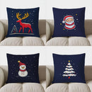 Axyaa Winter Pillow Cover for Sofa, Bedroom, Car - Home Decor Red Deer & Christmas Tree Pattern