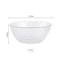 Axyaa Gold Edged Crystal Glass Fruit Plate - 880ml