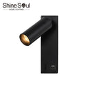 Axyaa LED Wall Lamp Sconce Switched USB Charging | Bedroom Bedside Light