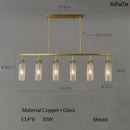 Axyaa Elegant Cracked Glass Chandelier - Modern All Copper Lighting for Living Room