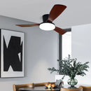 Axyaa 52 Inch DC Wood Ceiling Fan Light Remote Control Living Bedroom 35W LED Lights