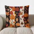 Axyaa Autumn Leaves & Pumpkins Pillow Cover - Sofa, Bedroom, Car Decor