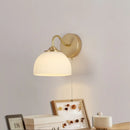 Axyaa Modern White Glass LED Wall Sconce with Pull Chain Switch