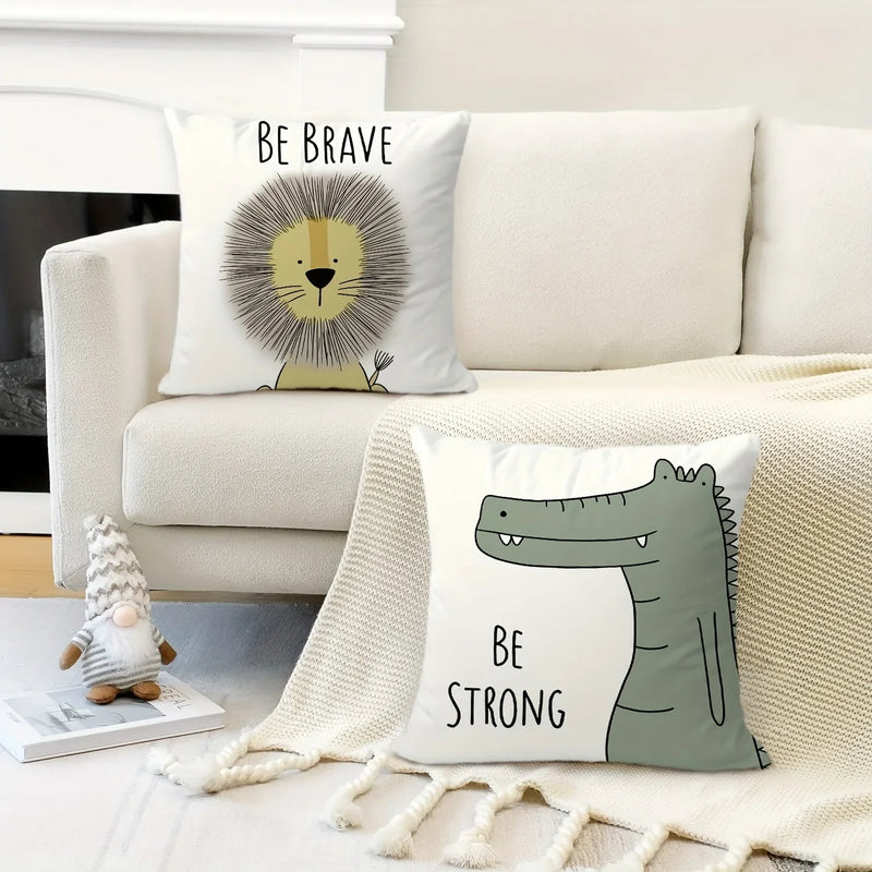 Axyaa Cartoon Animal Print Pillowcase for Living Room Decoration