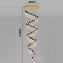 Axyaa Crystal Chandelier Stair Pendant: Modern Living Room Lighting