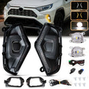 Axyaa LED DRL Fog Lamps for Toyota RAV4 2019-2024, White Yellow Daylights