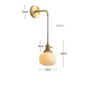 Axyaa Nordic LED Wall Light Copper Ceramic Adjustable Bedroom Living Room Lamp
