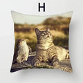 Cat Pattern Cushion Cover 45x45cm - Ideal Sofa & Home Decor Gift by Axyaa