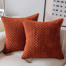 Axyaa Fluffy Corduroy Cushion Cover - Nordic Orange Throw Pillow for Home Decor