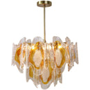Axyaa Vintage Amber Glass Chandelier - Mid-Century American Style Lighting