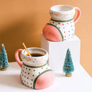 Axyaa Christmas Sock Ceramic Cup & Marker Pen Set, 650ml Holiday Table Decor Drinking Utensil
