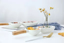 Axyaa Ceramic Tableware Set: Bowls, Plates, Snack Trays, Fruit Salad Handles for Home