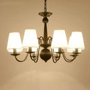 Axyaa Black Iron Chandelier with Cloth Lampshade, E14 Candle Light Holder