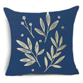 Axyaa Blue Texture Print Linen Cushion Case for Living Room Sofa - 40cm/45cm/50cm