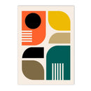 Axyaa Abstract Geometry Color Block Canvas Wall Art Print Living Room Decor