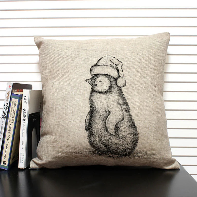 Animal Penguin Cushion Cover 45x45, Axyaa Brand - Cute & Funny Decorative Pillowcase