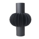 Axyaa Geometric Serrated Metal Flower Vase - Abstract Decorative Cylinder