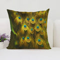 Axyaa Peacock Feathers Cushion Cover Set for Bed and Sofa