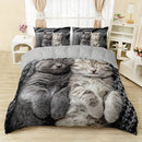 Axyaa Cat Print Duvet Cover Set - Soft Breathable Polyester Bedding for All Seasons