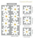 Axyaa Boho Daisy Flowers Wall Decals - Home Decor Vinyl Stickers for Kids Nursery