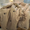 Axyaa Coffee Washed Cotton Single Quilt - Japanese Minimalist Style