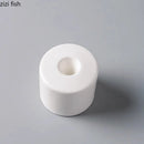 Axyaa White Ceramic Dessert Cone Holder for Sweet Snacks and Sushi