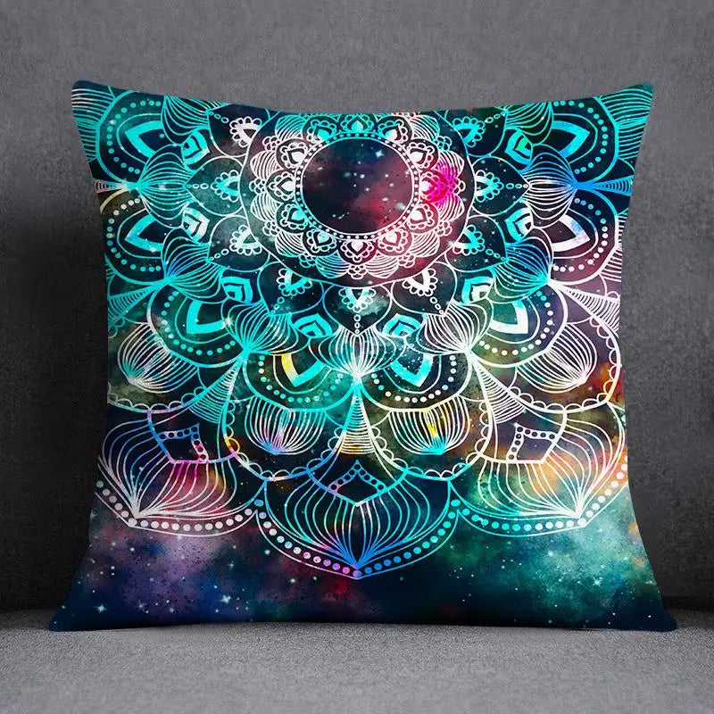 Axyaa Dark Green Floral Animal Pattern Pillowcase - 45cm