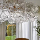 Axyaa Glass Bubble Ceiling Chandelier - Luxury LED Hanging Lamp for Living Dining Room