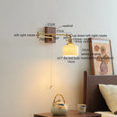 Axyaa Modern LED Wall Lights Walnut Ceramic Nordic Bedside Lamp