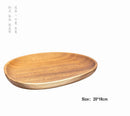 Axyaa Acacia Wood Plate Set for Serving Cake, Dessert, Fruit, Sushi