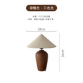 Axyaa Walnut Linen Table Lamp LED E27 Bedroom Bedside Minimalist Design