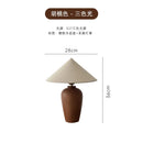 Axyaa Walnut Linen Table Lamp LED E27 Bedroom Bedside Minimalist Design