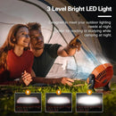 Axyaa Portable Desk Fan with LED Light, Rechargeable & Quiet, Hanging Hook, Battery Operated
