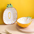 Axyaa Fruit Series Hand-painted Ceramic Tableware: Strawberry Lemon Pineapple Dish Bowl