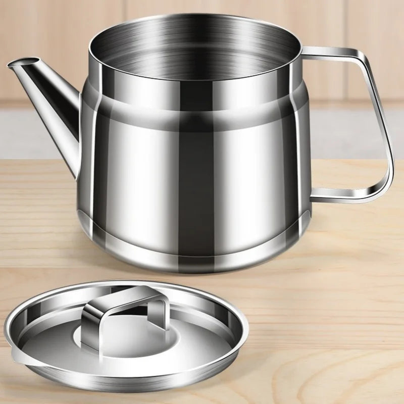 Axyaa Stainless Steel Oil Filter Pot with Fine Mesh Strainer & Fry Basket