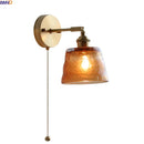 Axyaa LED Glass Wall Lamp Clear Amber Modern Nordic Design E27 Bathroom Light