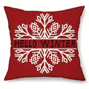 Axyaa Winter Christmas Joyful Pillow Covers for Sofa, Bedroom, Car - Decorative Cushion Cover